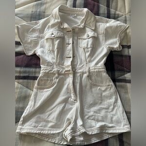 White denim romper from L’Abeye